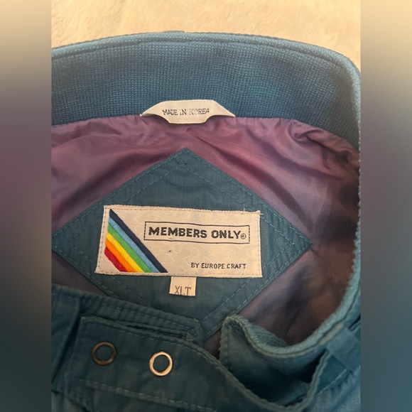 Members Only Other - ☮️ Vintage 1980’s Members Only Teal Racer Jacket – Rainbow Tag - Made in Korea